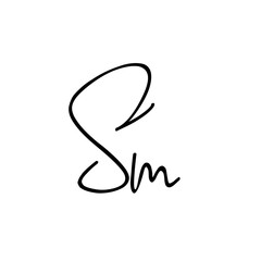 A hand-drawn signature logo design template	
