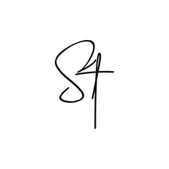 A hand-drawn signature logo design template	