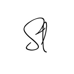 A hand-drawn signature logo design template	