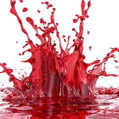 Collections array of vibrant red water splashes suspended in mid-air, frozen in exquisite detail.