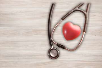 healthy background, doctor, and mental health and physical health-related poster cover page and backgrounds. Stethoscope in the shape of a Heart Beat on a EKG.