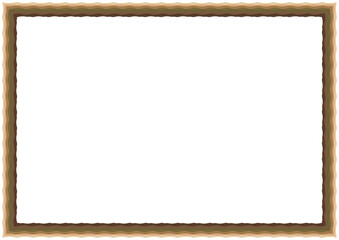 Wooden blank frame boder with copy space for text or image. Isolated on transparent background.