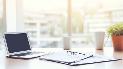 tabs, accounting charts on the work desk