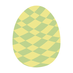 Painted Easter egg hand drawn illustration. Flat style design, isolated vector. Easter holiday clip art, seasonal card, banner, poster, element