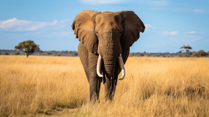 Elephant in the Savanna in Africa
