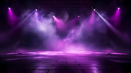The stage background is illuminated by the light of a spotlight - obrazy, fototapety, plakaty