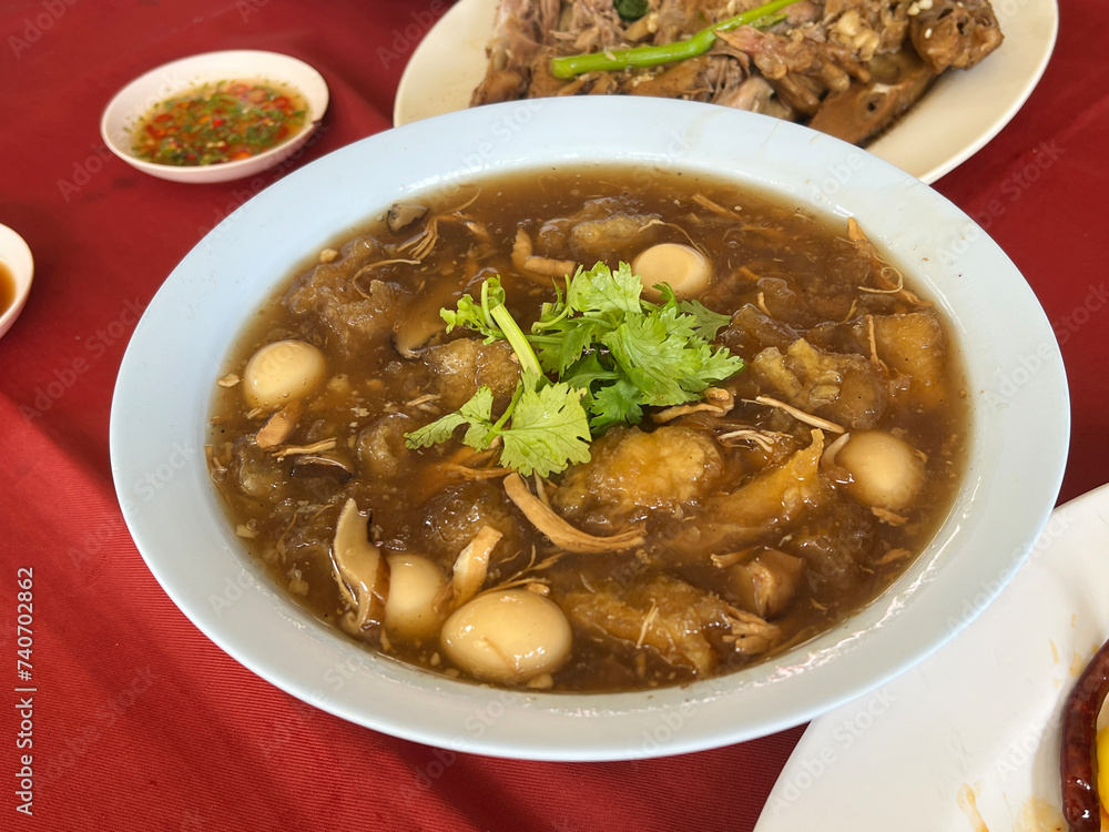 Poster close up hot braised fish maw - thailand healthy food