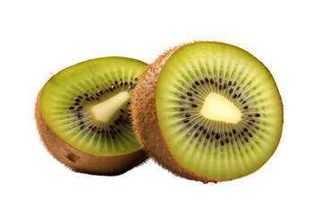 Slice of kiwi fruit isolated on transparent background