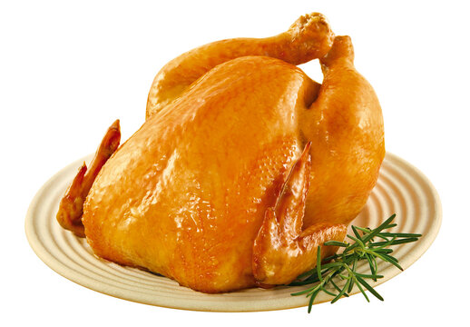 prato com delicioso frango assado isolado em fundo transparente