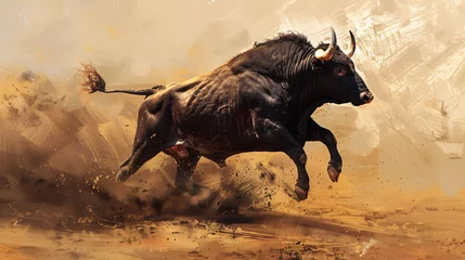 Tuinposter Bull for corrida and runs. © Mishab