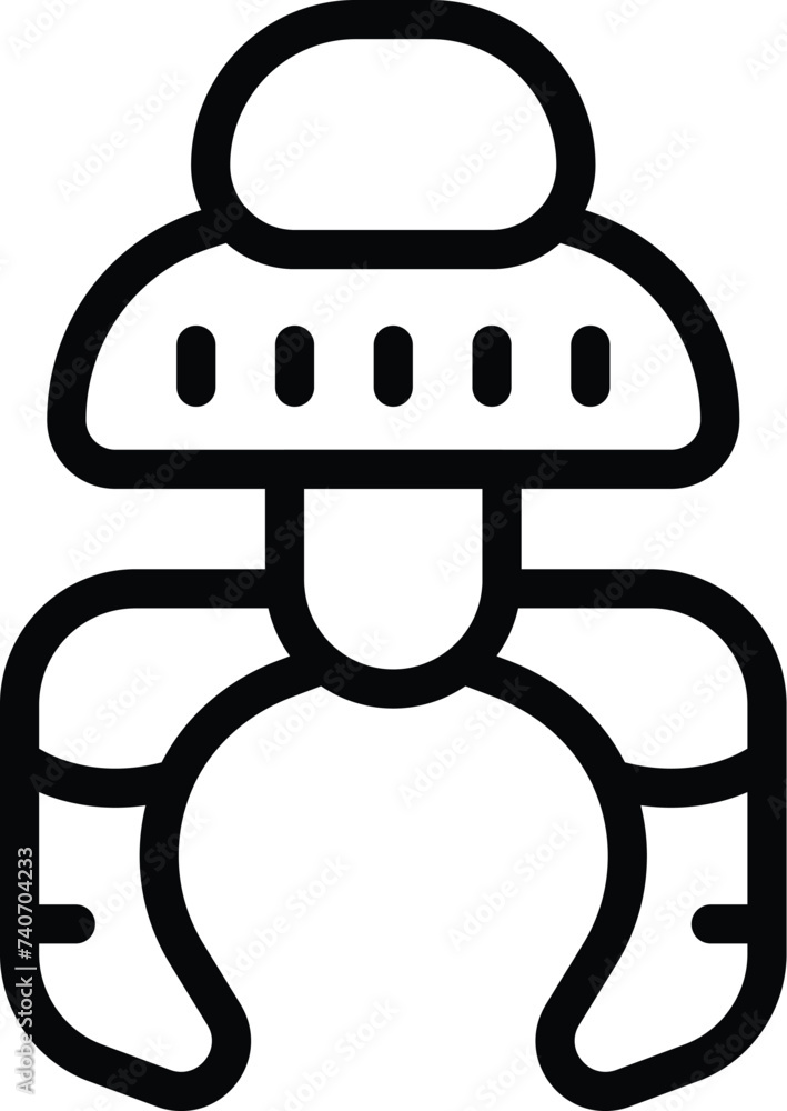 Poster arm robotic icon outline vector. stick arcade reacher. machine robotic
