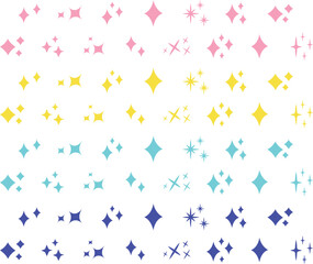 Fototapeta na wymiar Yellow, gold, orange sparkles symbols vector. The set of original vector stars sparkle icon. Bright firework, decoration twinkle, shiny flash. Glowing light effect stars and bursts collection. Vector 