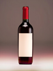 Obraz premium bottle of red wine, mock-up of a wine bottle, white label, black template