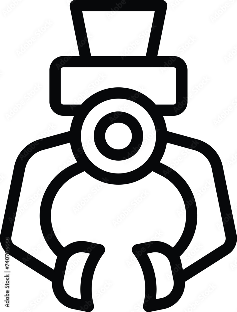Poster assembly pack icon outline vector. machine robotic. arcade stick game