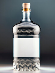 bottle of vodka, mock-up of a bottle, mineral water, frozen container, fresh drink