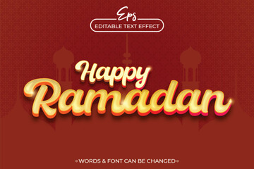 Happy ramadan editable text effect template