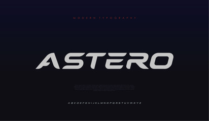 Astero, sport modern future italic alphabet font. typography urban style fonts for technology, digital, movie logo design italic style fonts
