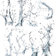 Naklejka premium Collection water splash, isolated on transparent background