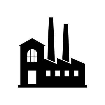 Black factory vector icon on white background