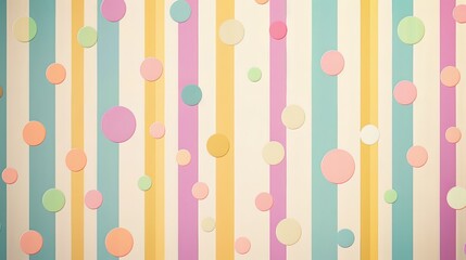 Pastel Polka Dot and Striped Background Design