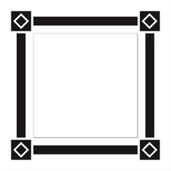 Picture frame isolated on white background. Black squares border frame vector illustration.