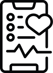 Phone mobile heartrate icon outline vector. Mask treatment. Home care