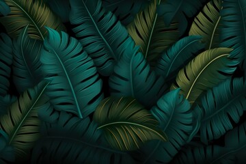 Vector tropical palm seamless pattern. amazing vintage style   Palm. Seamless pattern from tropical plant leaves. Jungle. 