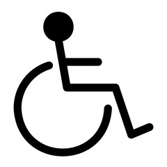wheelchair glyph icon - obrazy, fototapety, plakaty