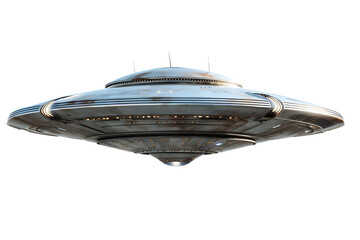 Flying UFO isolated on white background