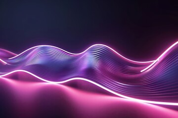 Dynamic 3D Abstract Background with Neon Wavy Lines
