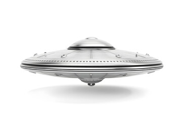 Flying UFO isolated on white background