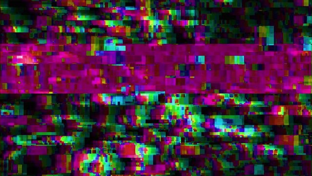 Dynamic pink glitch effect. Broken TV.