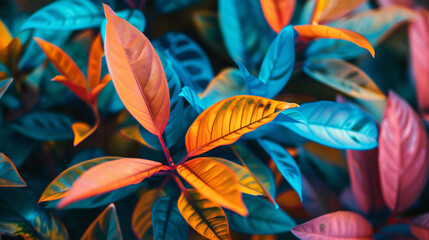 Close-up photo of plants with various colored leaves.