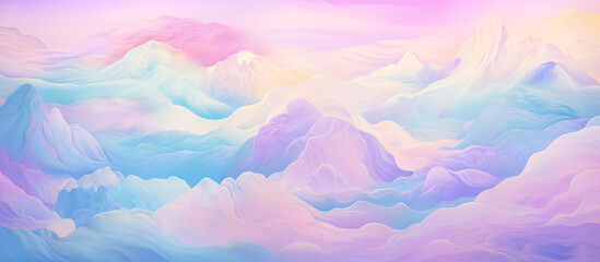Fototapeta na wymiar holographic retro style of illustration colorful pastel view lanscape nature background