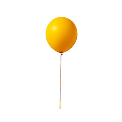  yellow balloon isolated on transparent background - Generative AI	