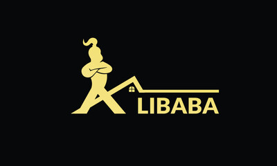 Alibaba A Letter House Genie Real Estate Logo With Vector House Monster With Fang Logo