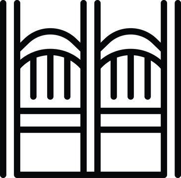 Bern bridge icon outline vector. House travel sign. Building skyline
