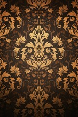 Brown wallpaper with damask pattern background