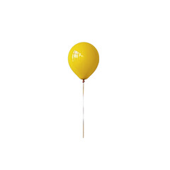 yellow balloon isolated on transparent background - Generative AI	