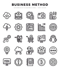 Set of Business Method icons. Vector Illustration.