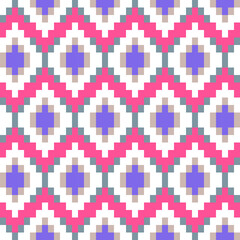 Pixel ethnic pattern. Geometric ethnic pattern. Pixel pattern. Colorful pixel ethnic pattern.
