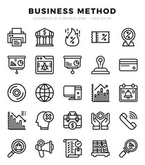 Business Method Lineal icons collection. Lineal icons pack. Vector illustration