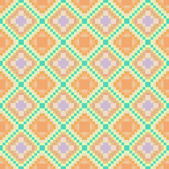 Pixel ethnic pattern. Geometric ethnic pattern. Pixel pattern. Colorful pixel ethnic pattern.
