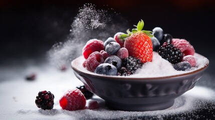 berries in yogurt