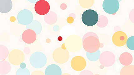 Colorful texture, white background with multicolored polka dots