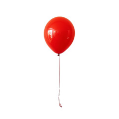 red balloon isolated on transparent background - Generative AI	