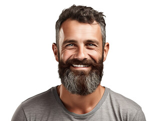Fototapeta premium Handsome bearded man smiling, cut out