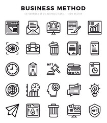 Business Method Icons bundle. Lineal style Icons. Vector illustration.