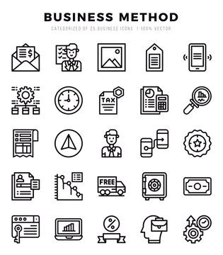 Business Method Lineal icons. Vector Lineal illustration.