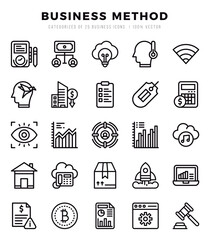 Set of 25 Business Method Lineal Icons Pack.
